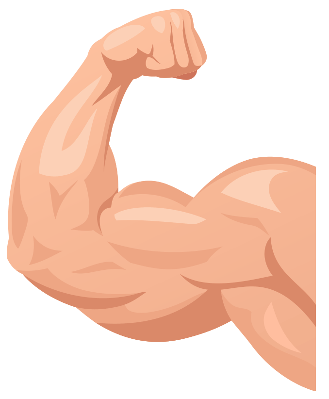 Muscle arm flexing