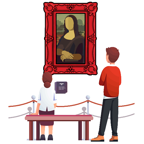 Mona Lisa in art gallery