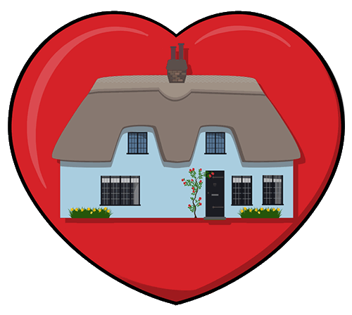 Cottage in a heart