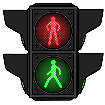 Traffic lights pedestrian crossing