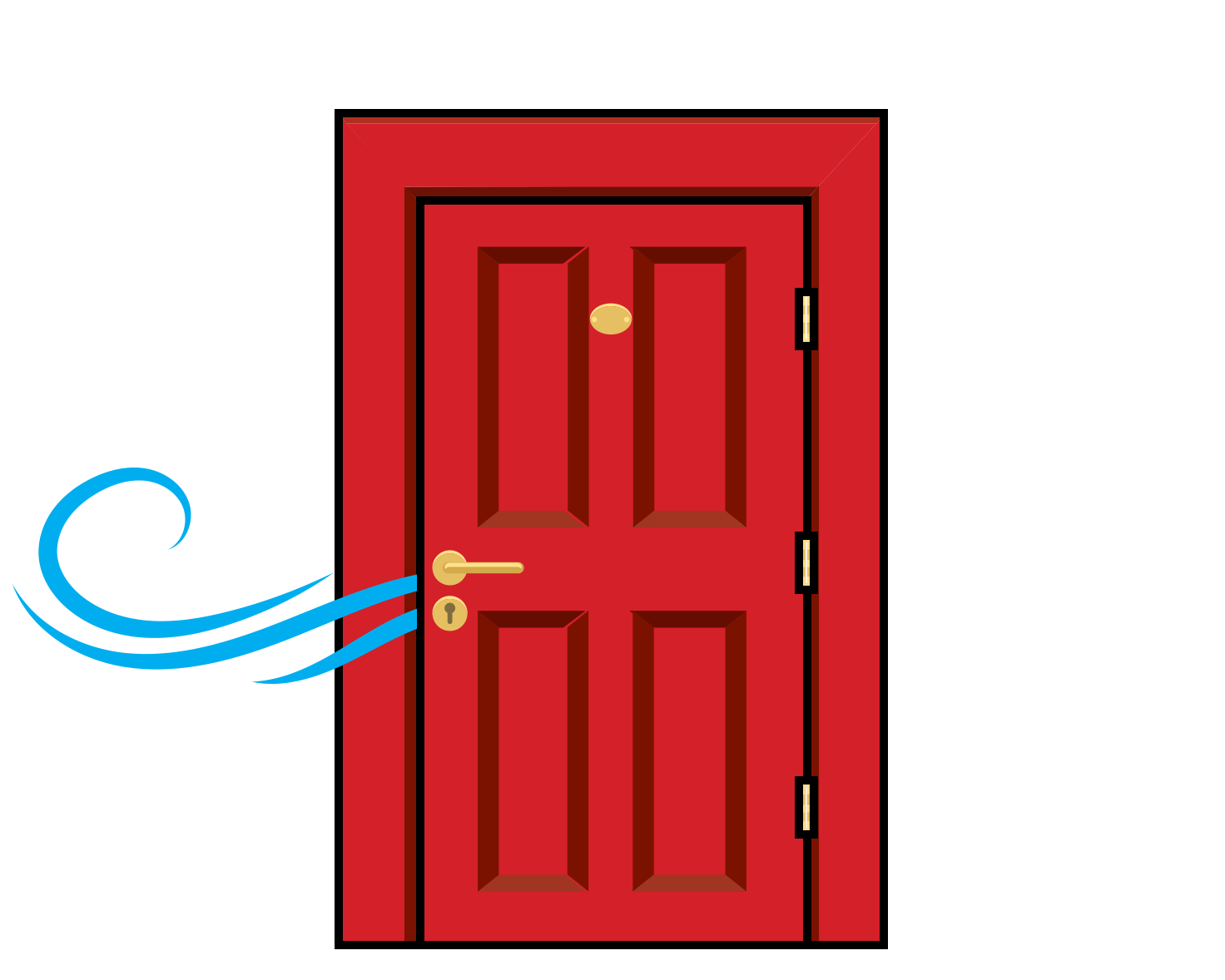 Door with a breeze coming through it