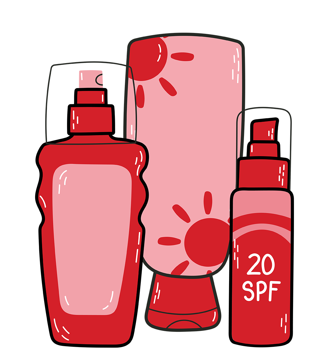 Various liquids you might take with you on holiday