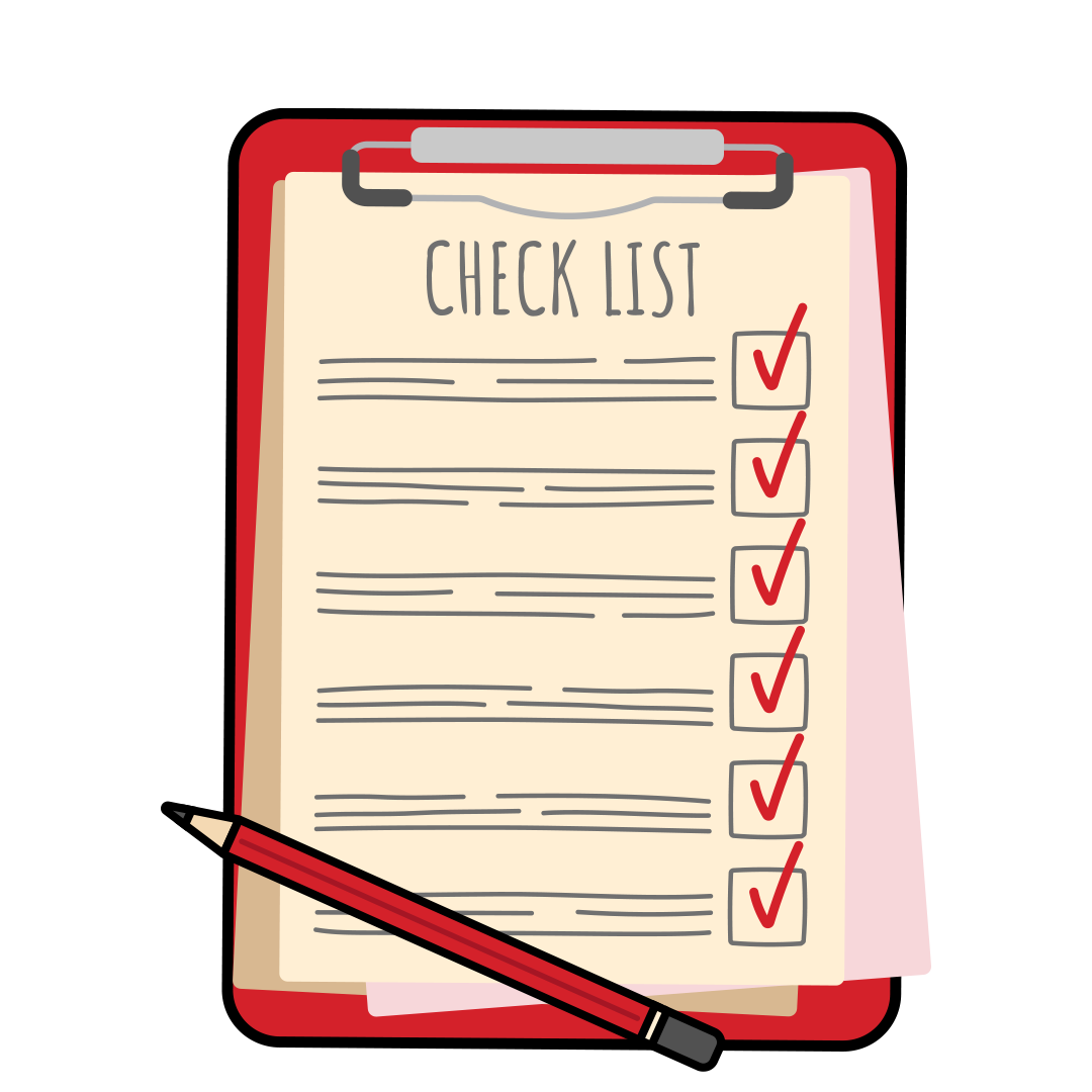 A check list with everything ticked off