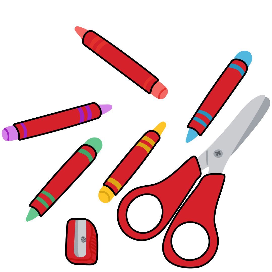 A bunch of red school stationary