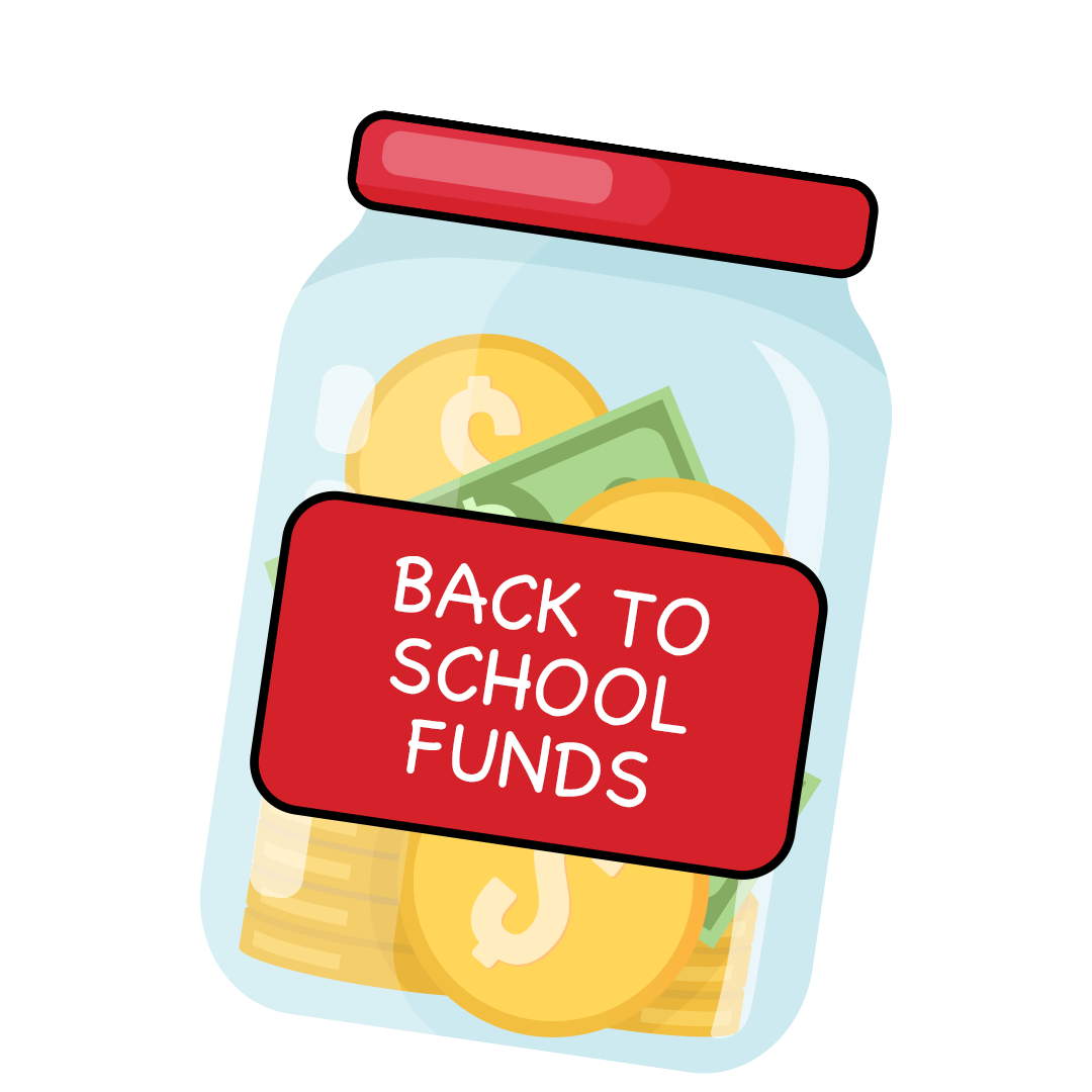 A savings jar for back to school items