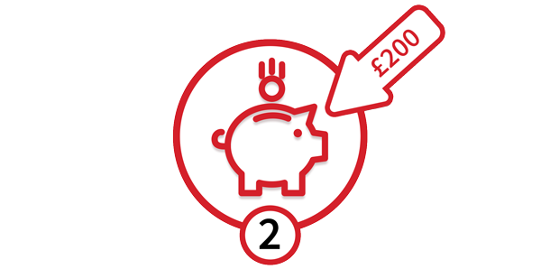 Step 2 money goes into a piggybank