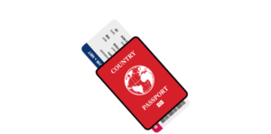 Passport and plane ticket